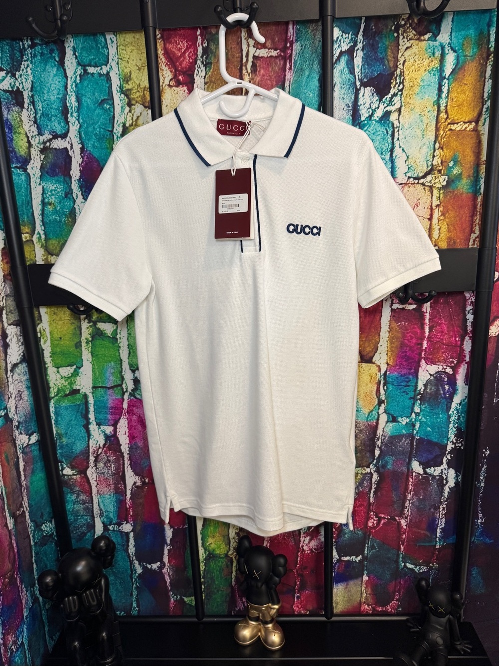 Gucci White Polo with Navy Trim xxl
